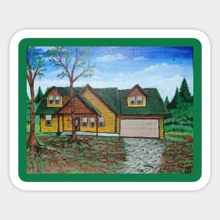 Log Cabin at the Lake Sticker